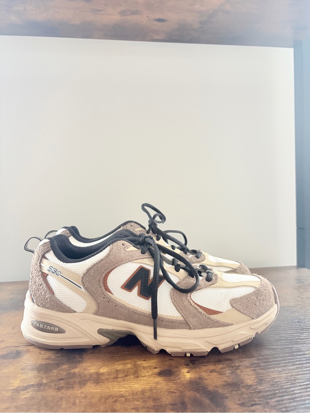New Balance Beige, White & Black 530 Sneakers - Picture 1 of 5